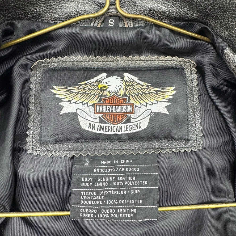 Harley Davidson Road Hog Distressed Leather Jacket 97064 Sz S Motorcycle Biker